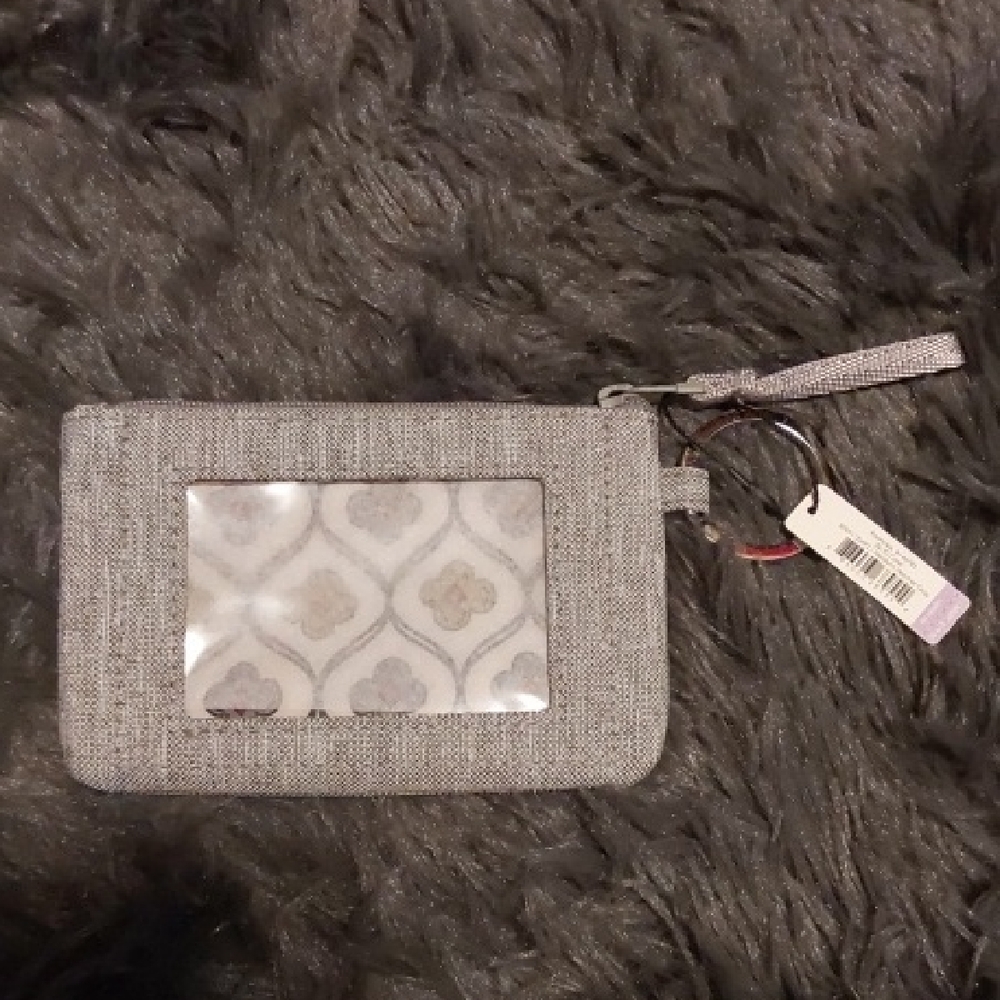 Vera Bradley Heather Gray Zip ID Case Wristlet